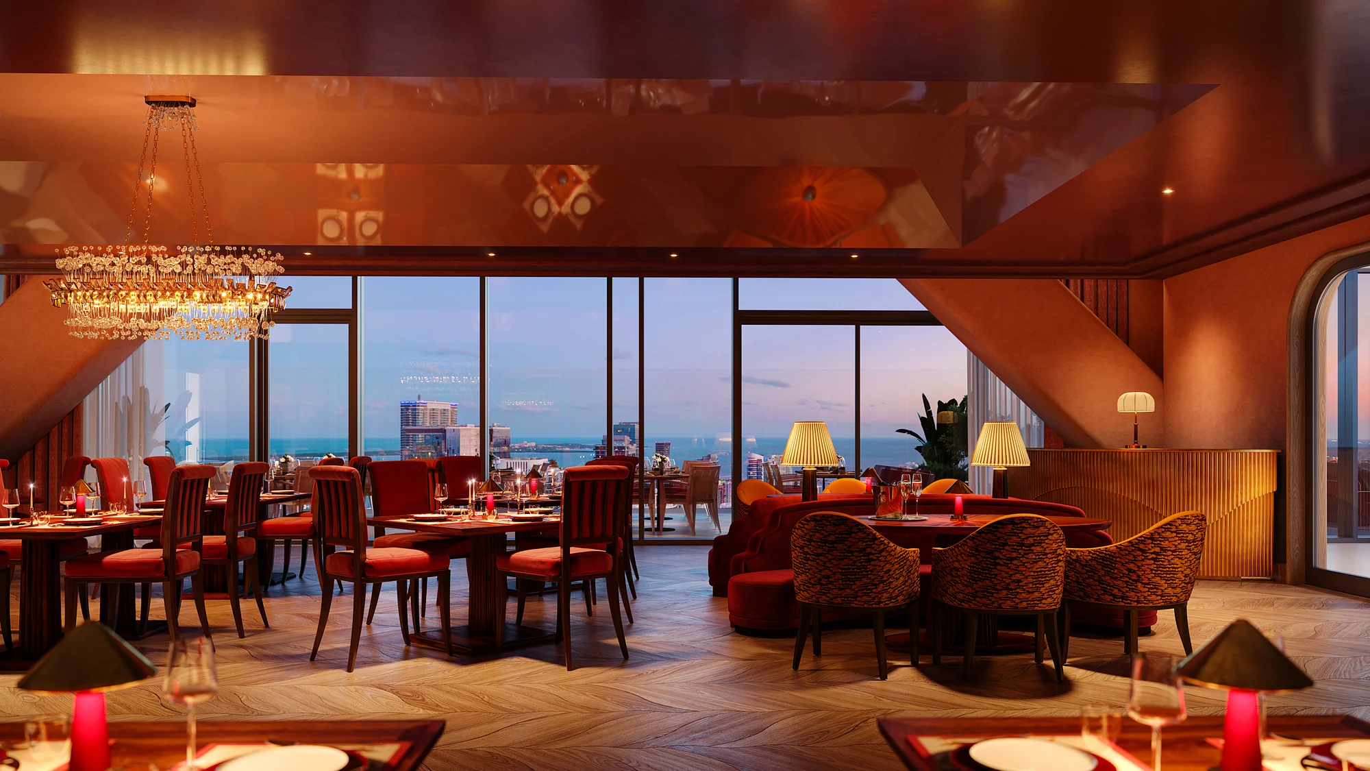 Artist rendering of the Faena private dining room