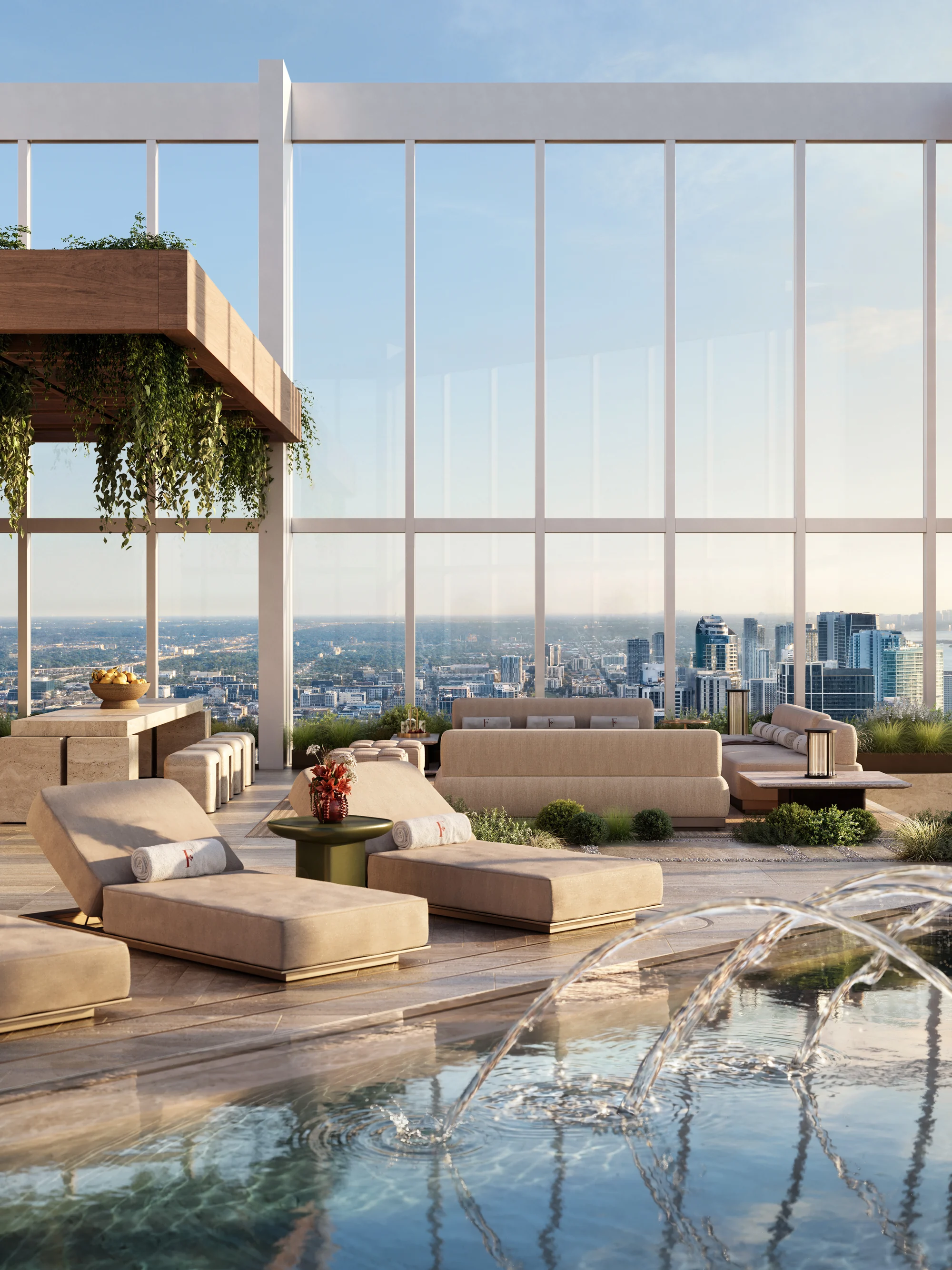 Artist rendering of a Faena penthouse rooftop pool